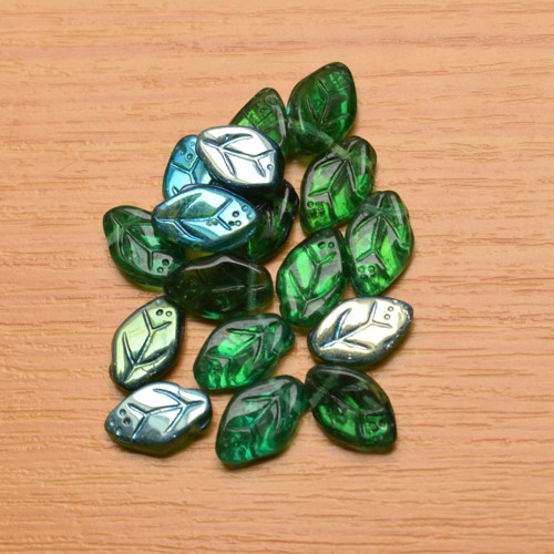 Lístečky s AB efektem - 7 x 12 mm
