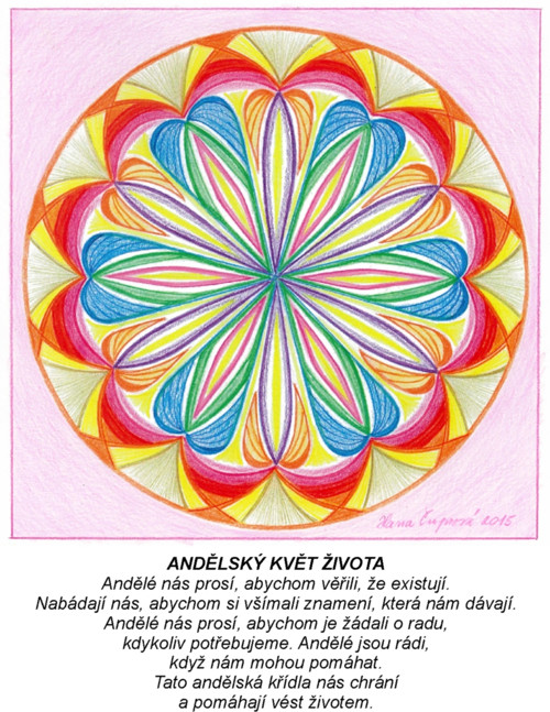 Andělský květ života-kartičky 10x13