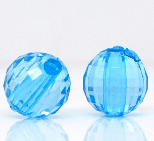 Korálky kuličky/ akryl/ tyrkysové/ 8mm/ 100ks