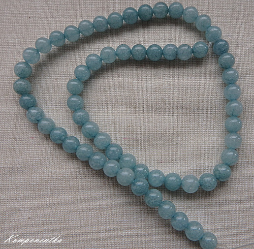 Nefrit modrý korálky polodrahokam 6mm 4kusy