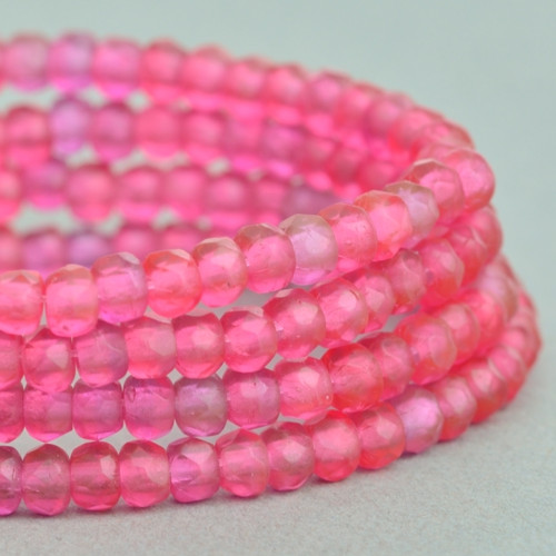 Rondelka fuchsie mat 2x3mm-balení 50ks