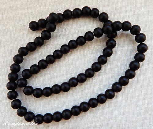 Polodrahokam Onyx matný 6mm 4kusy