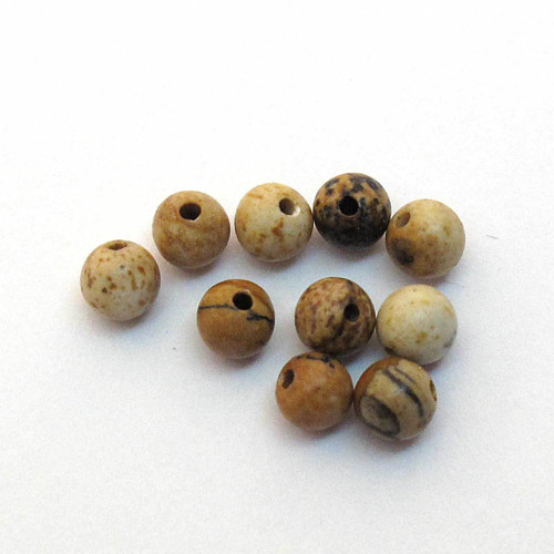 Korálky obrázkový jaspis kulaté 4mm (10 ks)