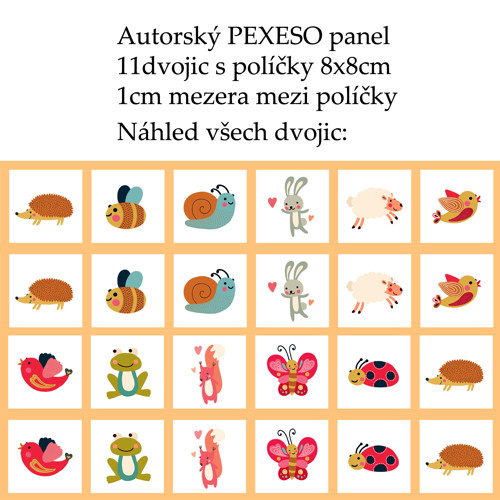 PEXESO panel 8x8cm, 11 dvojic: JARÁNCI — foto 1