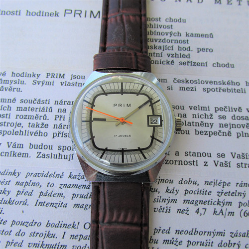 Hodinky Prim "TELEVIZE", z roku 1978 s datumem — foto 1