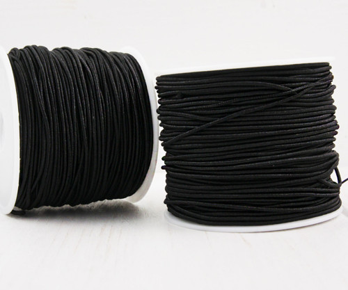 Černý nylonový elastický provázek, šňůrka, lanko, — foto 1
