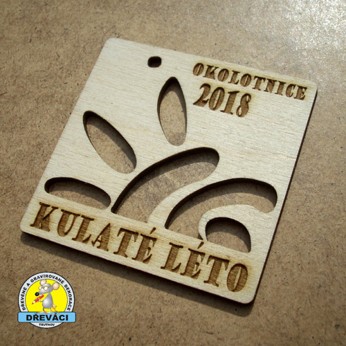 Dřevěná MEDAILE "Kulaté léto 2018"