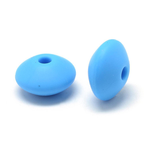 Silikonové korálky DISK 12mm (4ks) - sky blue — foto 1