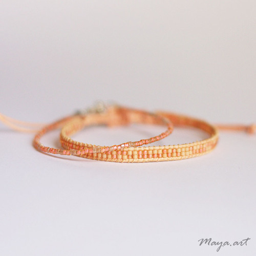 Meruňková sada náramků WEAVED BRACELET — foto 1