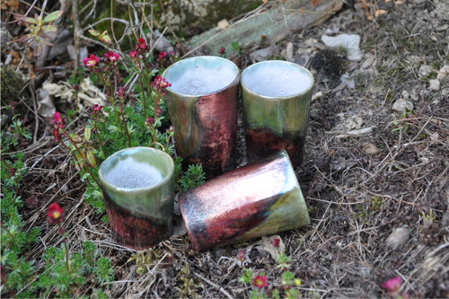 RAKU poháry: Nové Slunce_5 (dárkové balení)