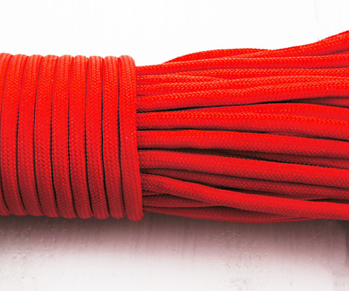 Parašňůra, paracord 330, červená, splétaná,