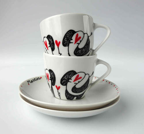 Espresso hrníček - zamilovaní sloni