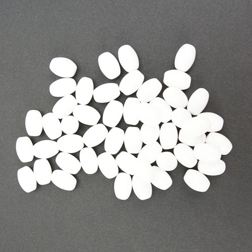 Skleněné válečky 15x10mm - bílá (20ks)