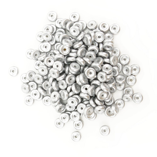 Skleněné DISKY 6x2mm - stříbrná (100ks)
