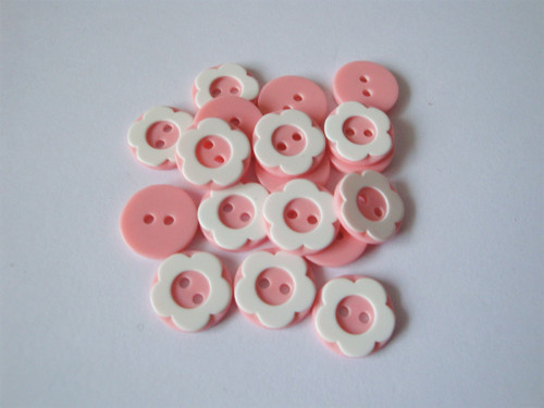 Plastové knoflíky 12,7mm (5ks) - růžová