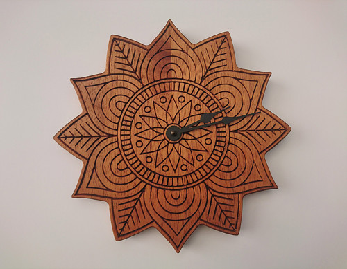 Dřevěné hodiny - Mandala teak — foto 1