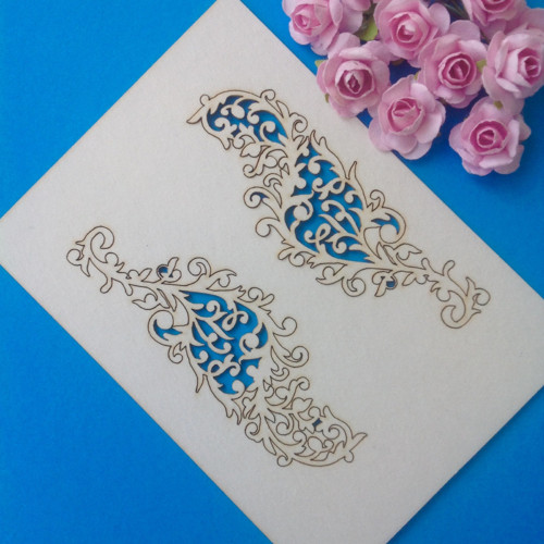 Dekorace 2 ks, chipboard 8,6 x 3,2 cm (CHF13)