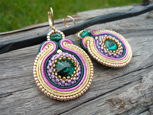 Soutache náušnice Orient Paradise — foto 1