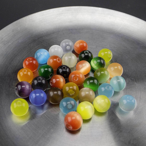 Kočíčí oko korálek MIX 8 mm, 10 ks