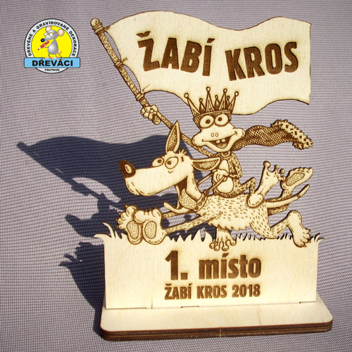 Dřevěné poháry "ŽABÍ KROS 2018"