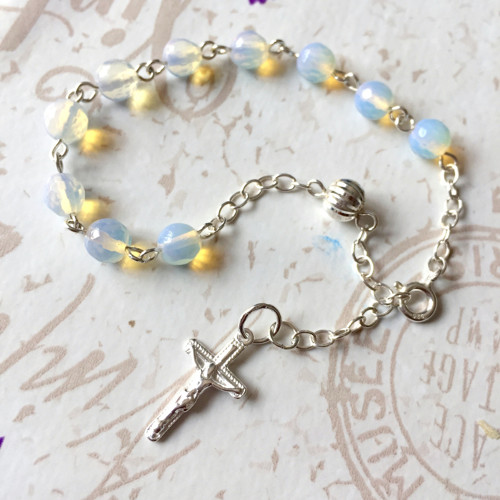 Stříbrný rúženec na ruku, do auta opalit ag925