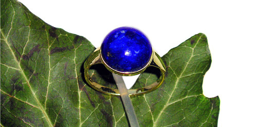 ZLATÝ prsten LAPIS LAZULI 1,3 cm — foto 1