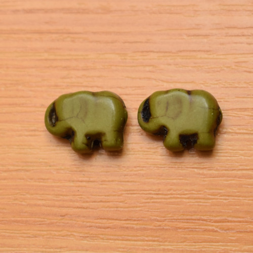 Tyrkenitový slon - 15 x 11mm