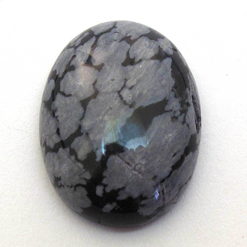 Kabošon vločkový obsidián ovál 20mm