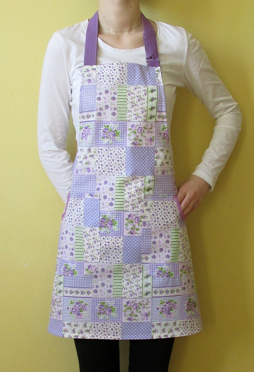 Kuchyňská zástěra - Lila růžičky — foto 1