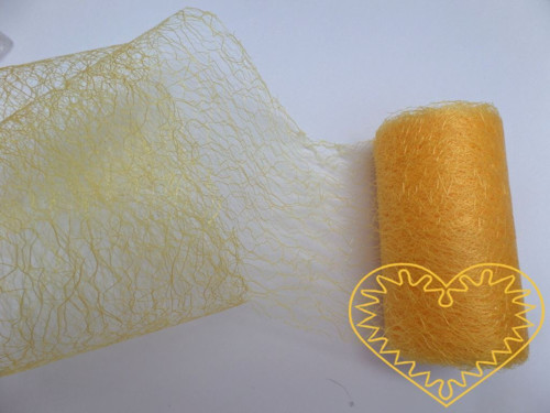 Žlutá pavučina - spider organza - šíře 9,5 cm