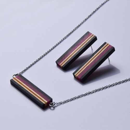 Black Frame / výhodná sada / náhrdelník+náušnice M