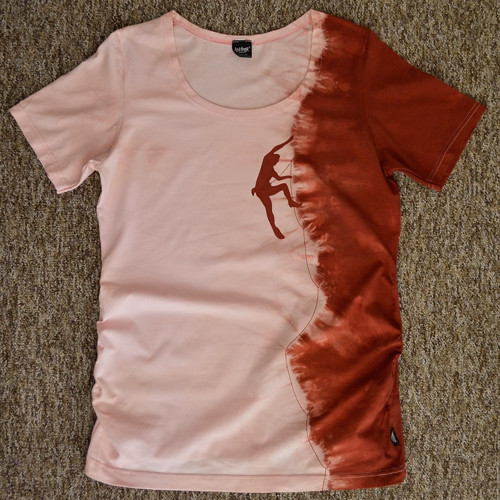 Těhotenské triko s horolezcem růžová/vínová L/XL