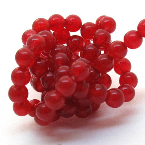 Korálky červený rubín kulaté 4mm (10ks) — foto 1