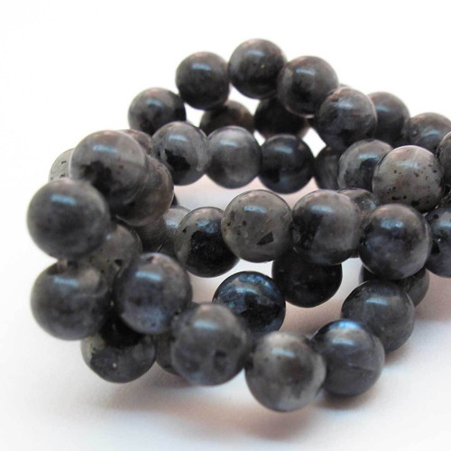 Korálky černý labradorit kulaté 6mm (4ks)