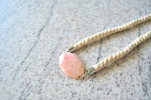 Náhrdelník Silver Thin Rope Pink Opal — foto 1