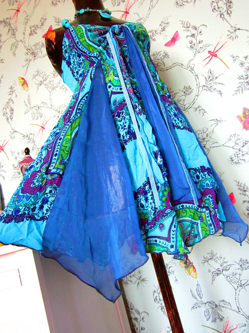 Etno asymetric tyrkys top — foto 1