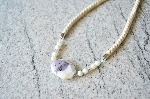 Náhrdelník Purple Stain Silver Opal — foto 1