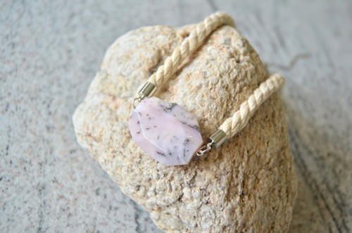 Náhrdelník Silver Thin Rope Lilac Opal — foto 1