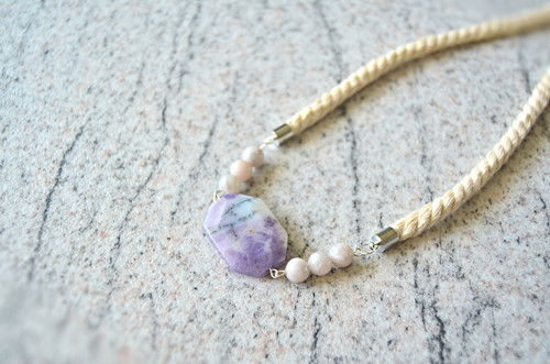 Náhrdelník Agate Beads Silver Opal — foto 1