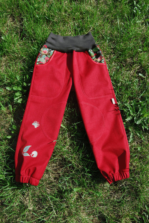 Softshellové kalhoty "šneci" vel.104/ihned — foto 1
