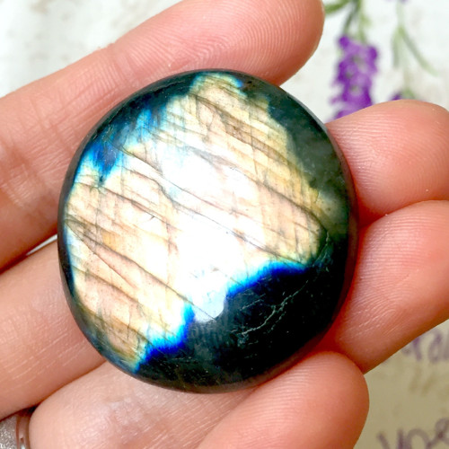 Labradorit kabošon kruh (36x7 mm, 85 Ct. , L002)