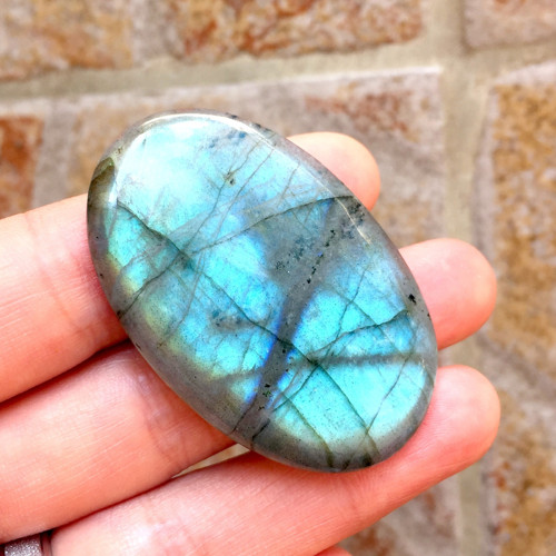 Labradorit kabošon ovál (49x32x6 mm,92,6 Ct.,L008)