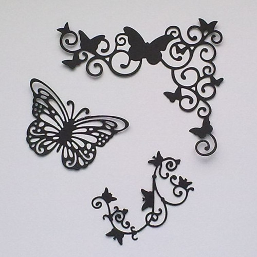 Výsek - Ornament rohový - motýlci