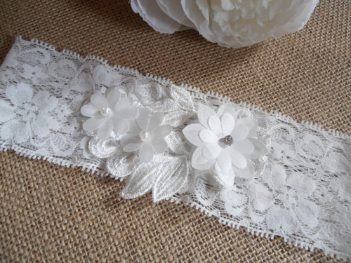 Svatební podvazek ivory — foto 1