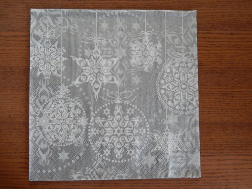 Ubrousek na decoupage - stříbrné vločky