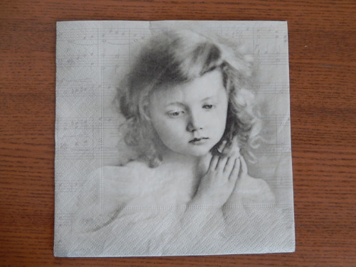 Ubrousek na decoupage - modlící se děvčátko — foto 1