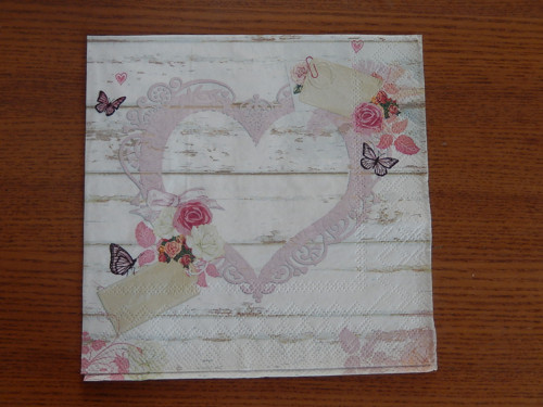 Ubrousek na decoupage - ozdobné srdce