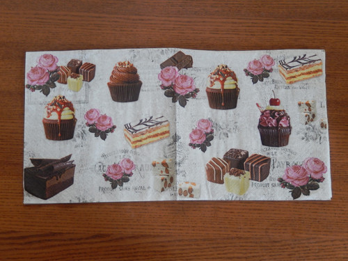 Ubrousek na decoupage - různé dortíky