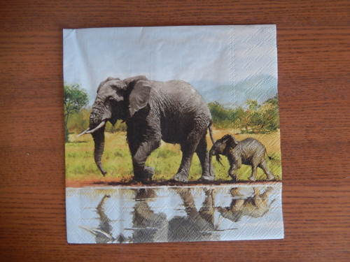 Ubrousek na decoupage - sloni — foto 1