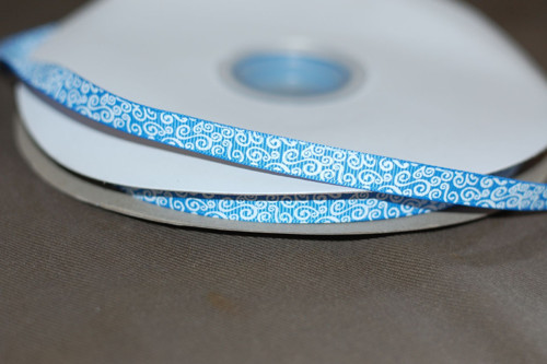 Stuha rypsová š.10 mm: Spirálky- Capri Blue